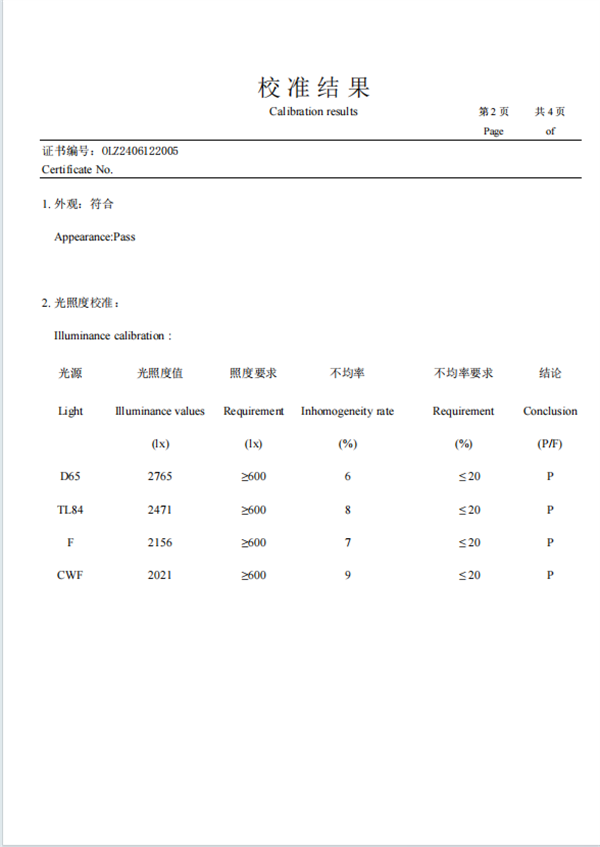 D60(5)标准光源箱校准证书 2